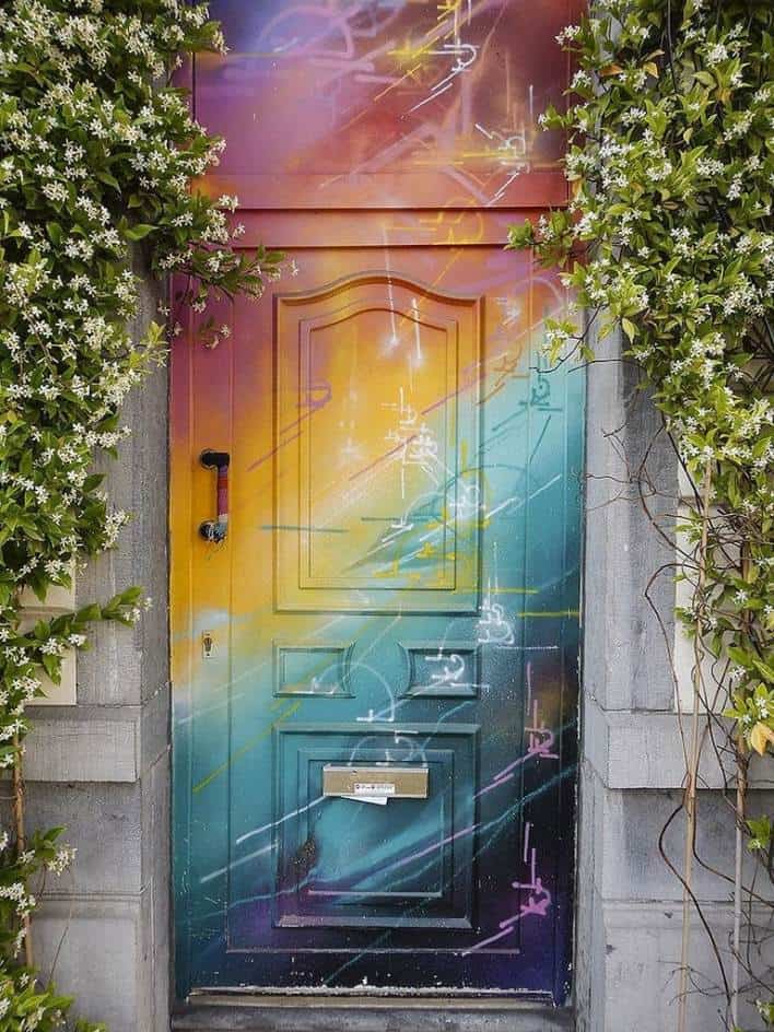 colourfulfront door design for main gate