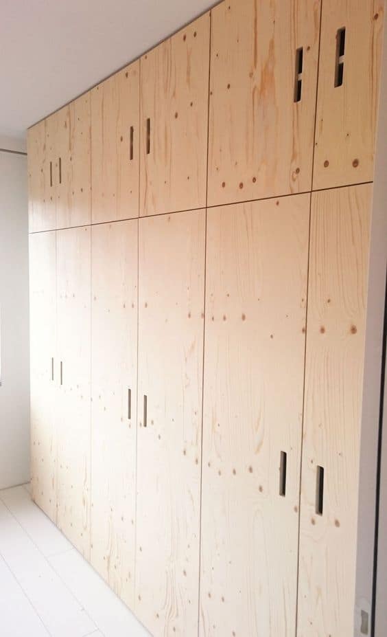 Multi door cream plywood wardrobes interior design