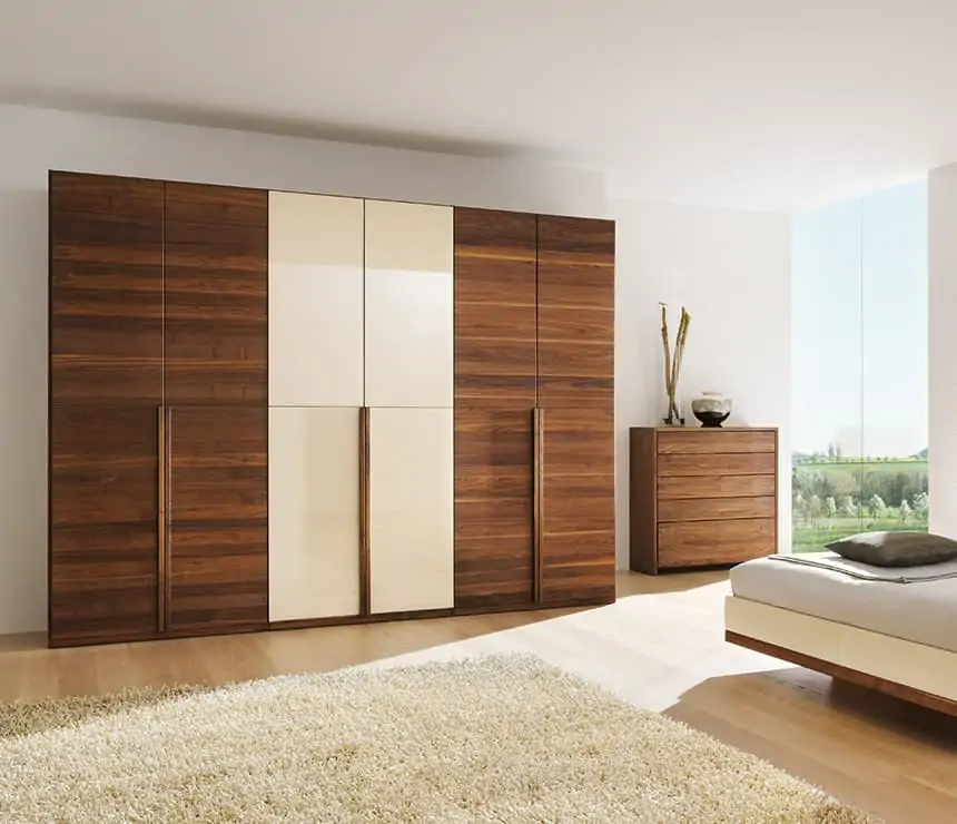 lunetto bedroom wardrobe with handle made of solid wood  Wooden wardrobe  design, Door handle design, Wardrobe door handles