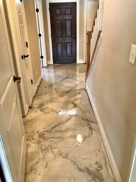 Marble flooring design with epoxy flooring