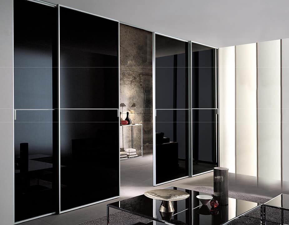 black high-gloss laminate doors for home