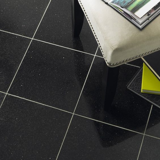 Granite flooring tile design for b/w look.