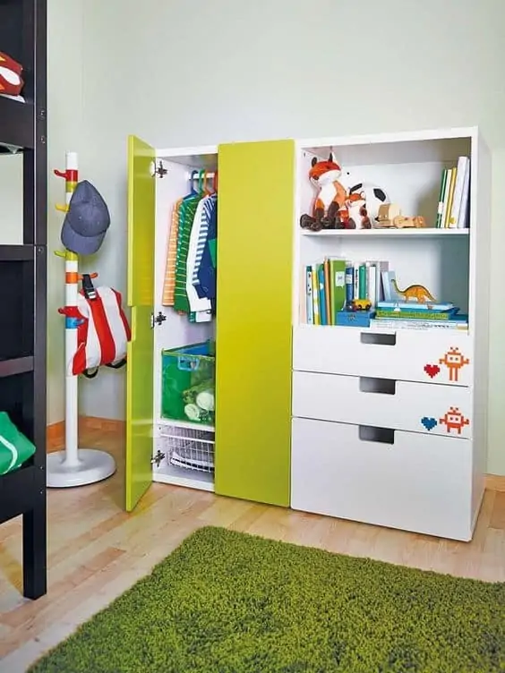 white and green wardrobe designs