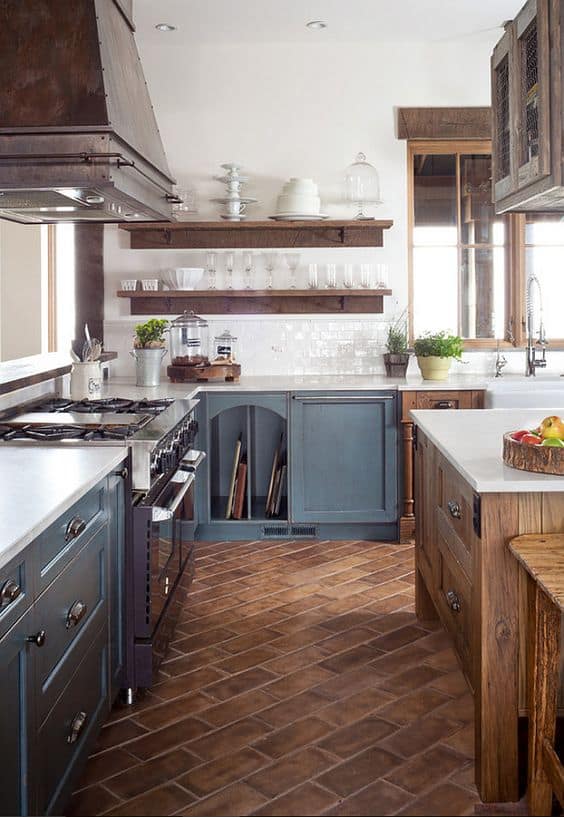 Wooden flooring design for modern kitchens.