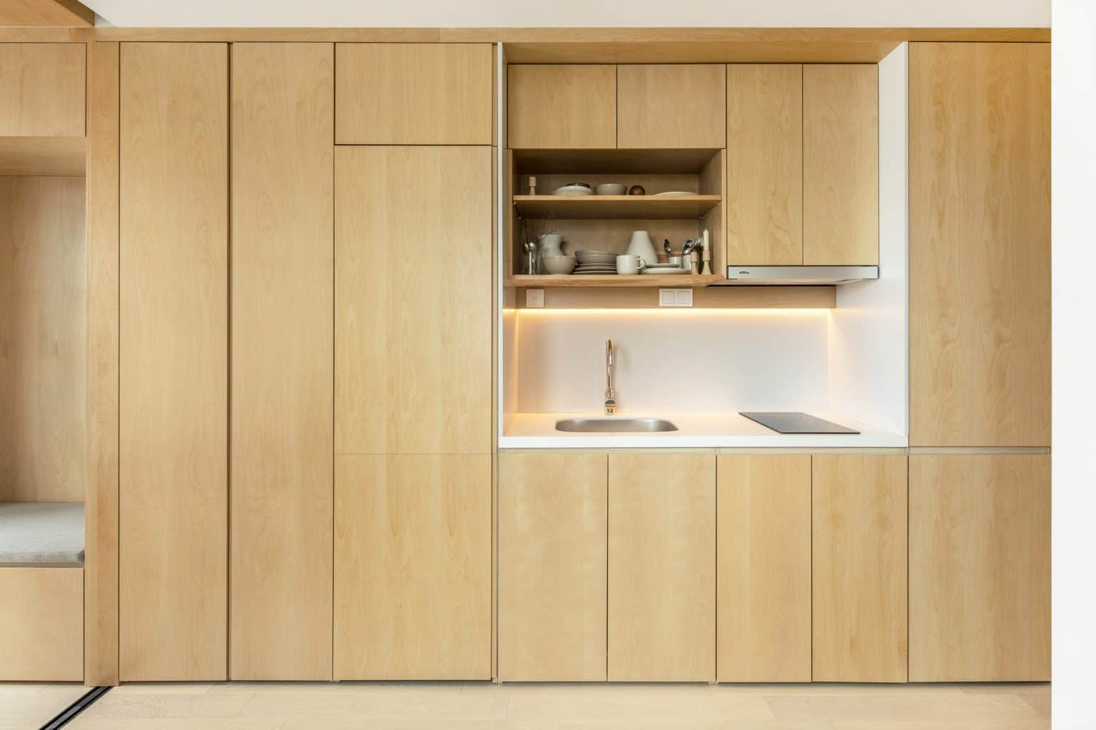 birch plywood kitchen cupboard design