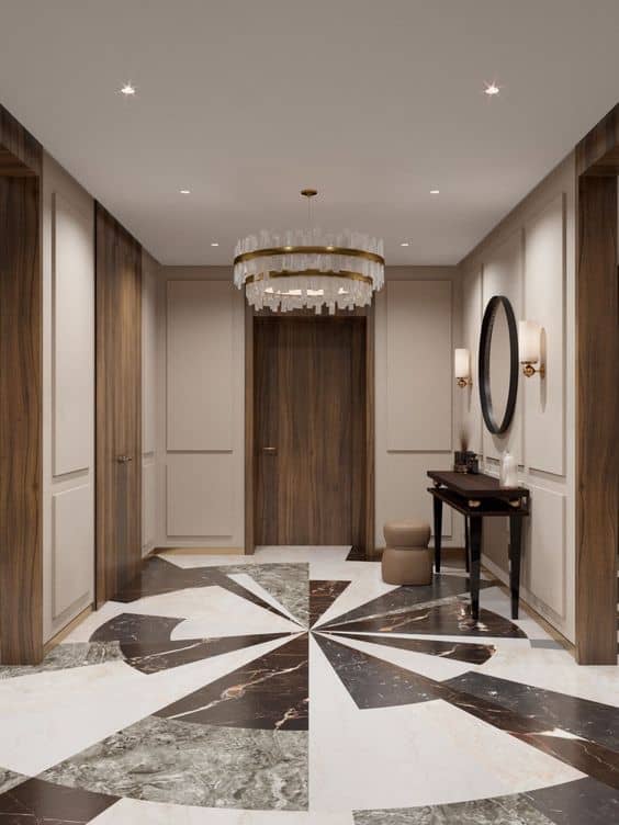 circular design of marble flooring 