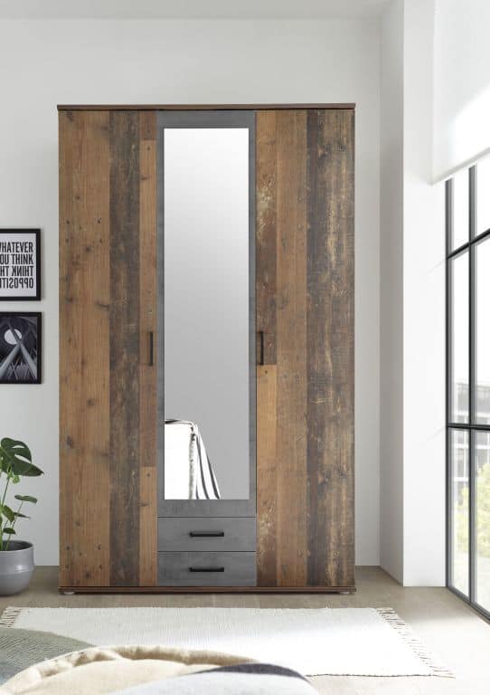 wooden wardrobe designs with mirror