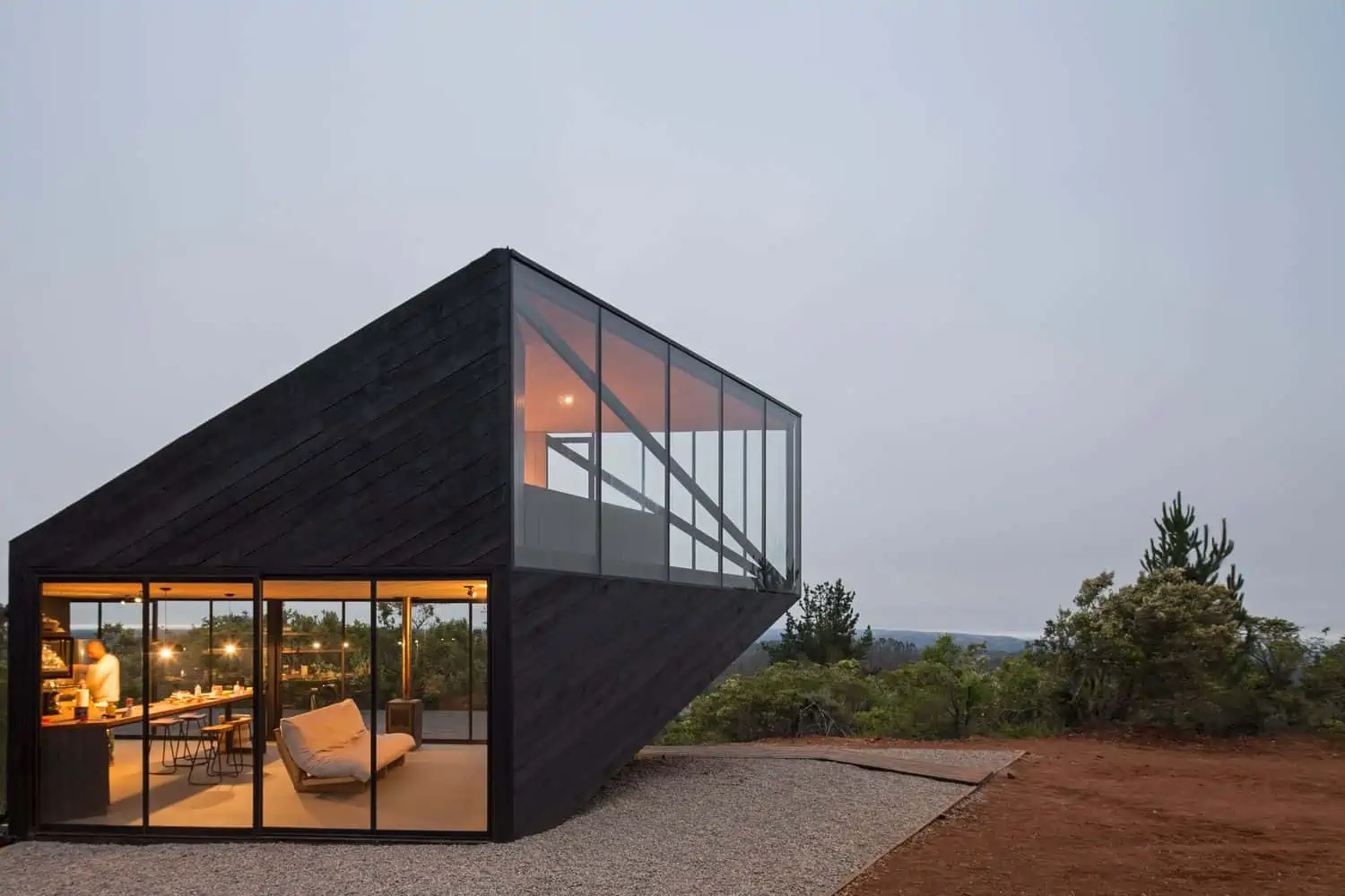 modern house designs, house design with black exterior, two-blocked house