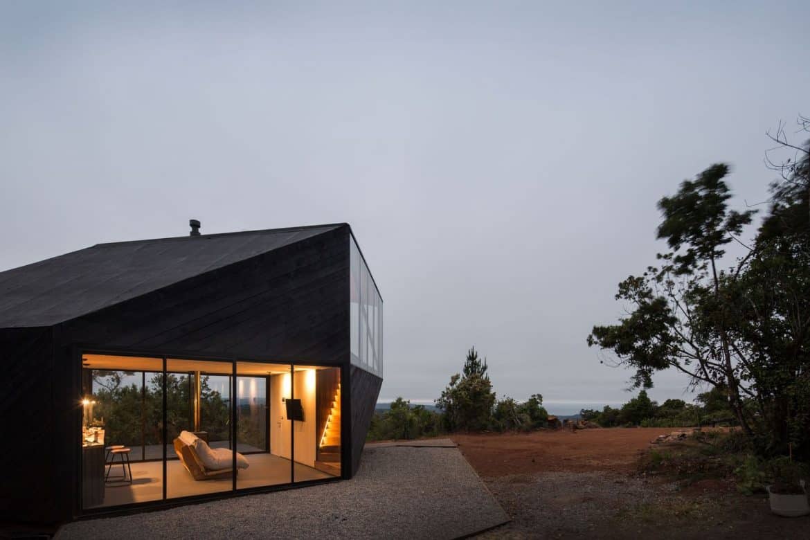modern house designs, house design with black exterior, two-blocked house