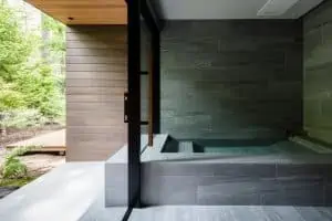 home designs interior with wooden ceiling and flooring