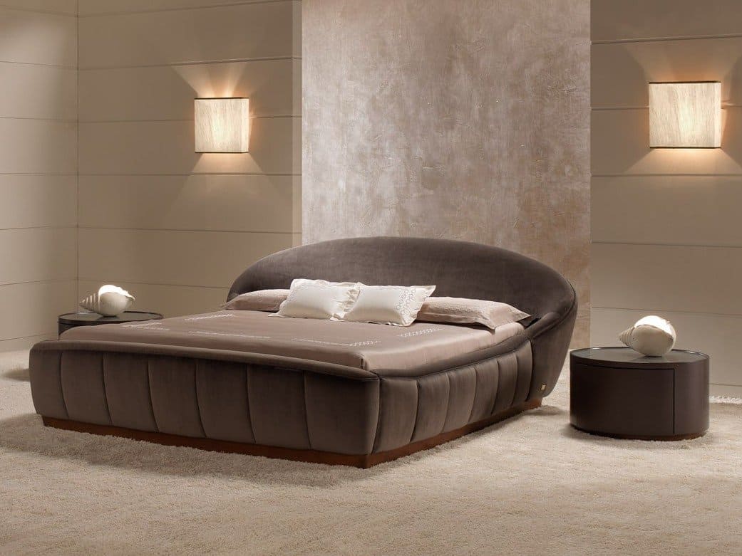 brown suede designer bed