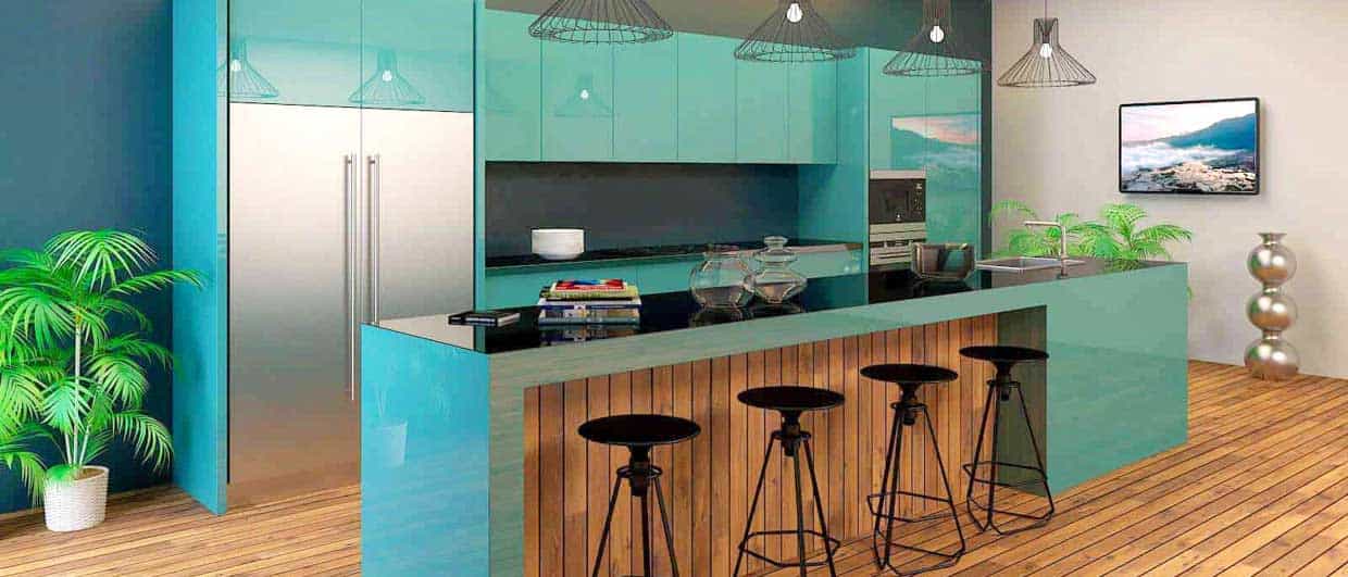  blue kitchen colour for island and designer cupboard and cabinets