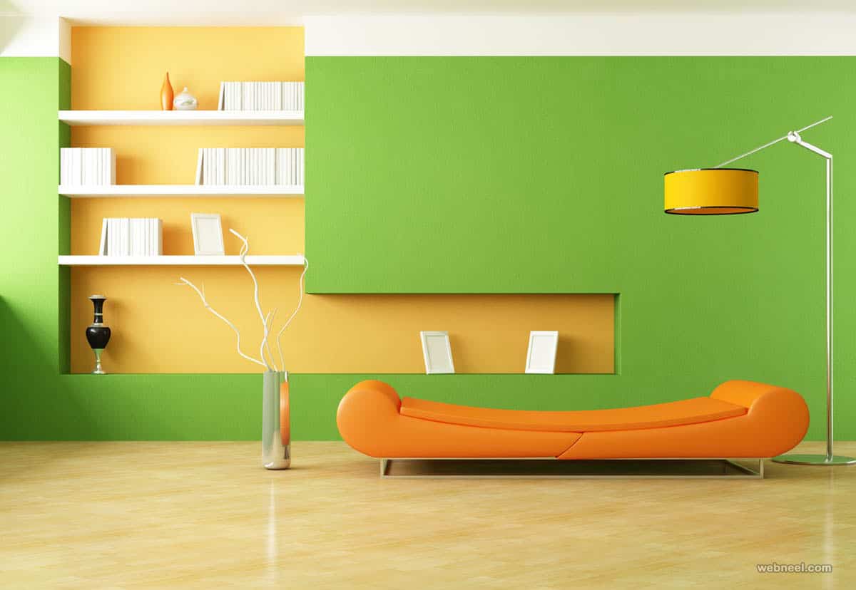  bright green wall color with yellow accents
