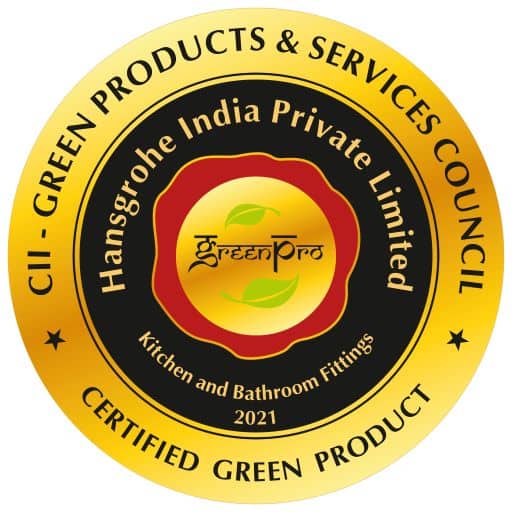 Hansgrohe Greenpro Ecolabel certification by green products & services council logo