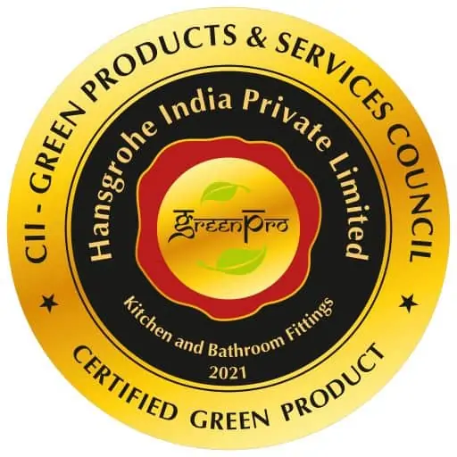 Hansgrohe Greenpro Ecolabel certification by green products & services council logo