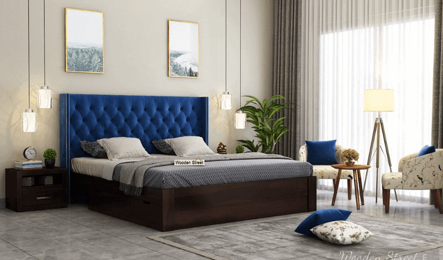Drewno Upholstered Bed by Wooden Street
