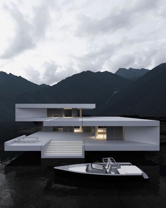 luxury in white facade design