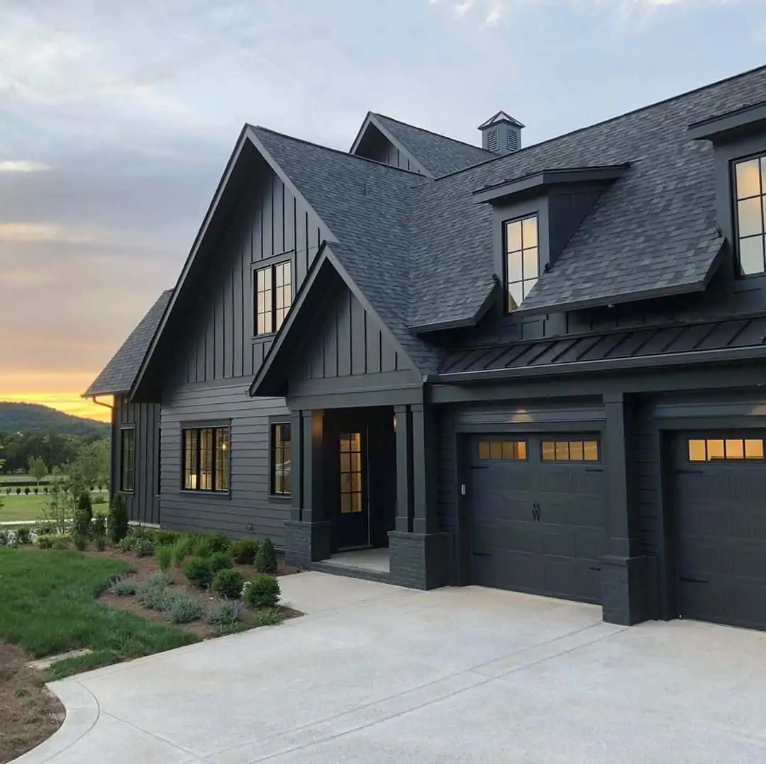  black colored house exterior paint