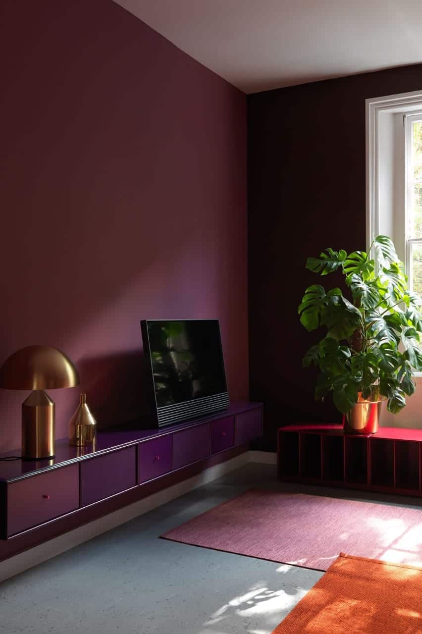  deep mulberry wall paint colour, wall paint ideas