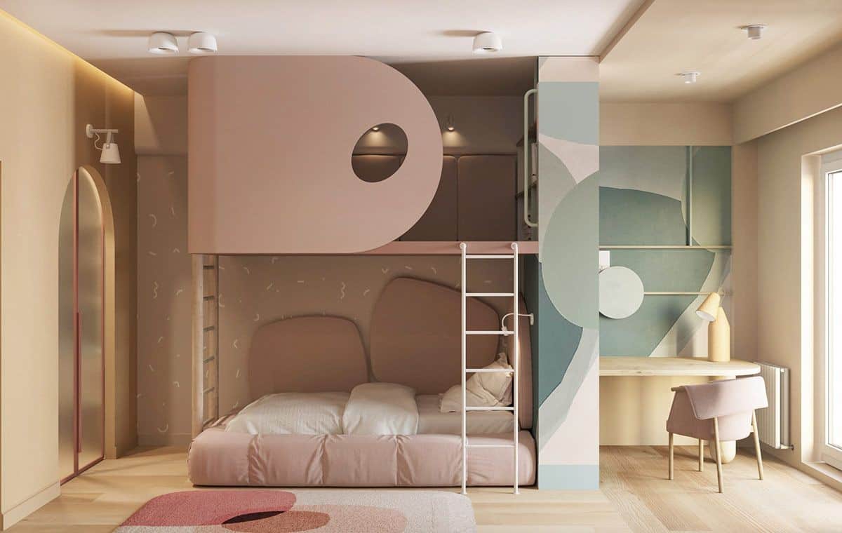 pink and blue kids room