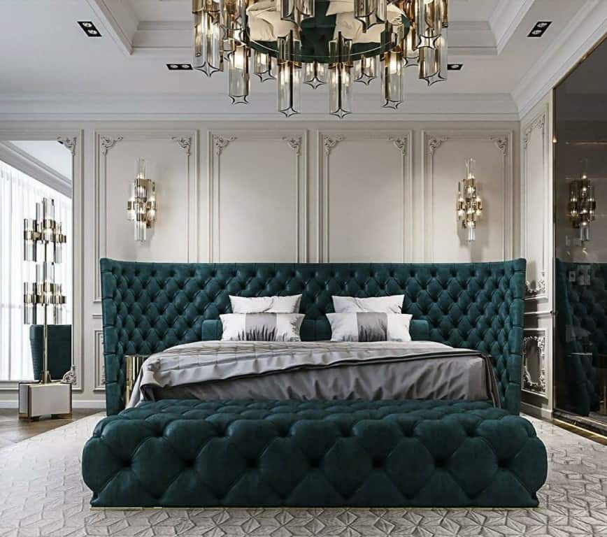 green designer bed