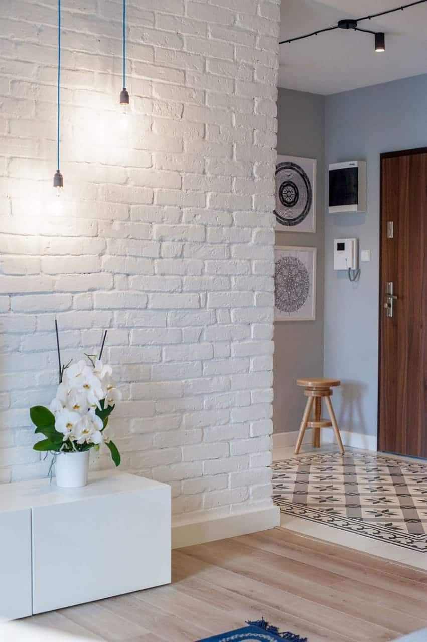 white brick wall design