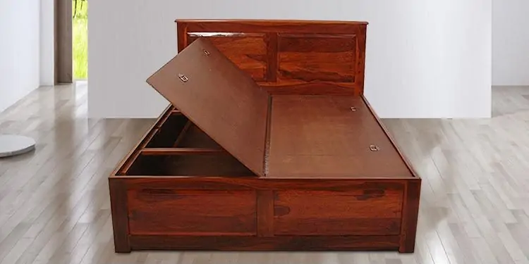  wooden storage bed with box