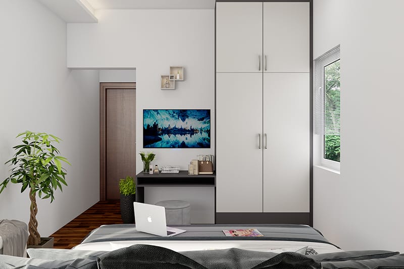 white modular cupboard design