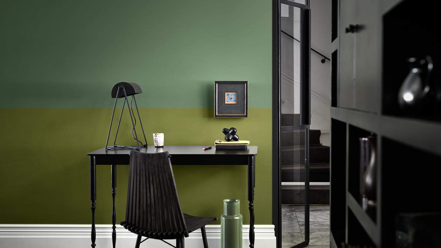  forest green and olive green wall color combination
