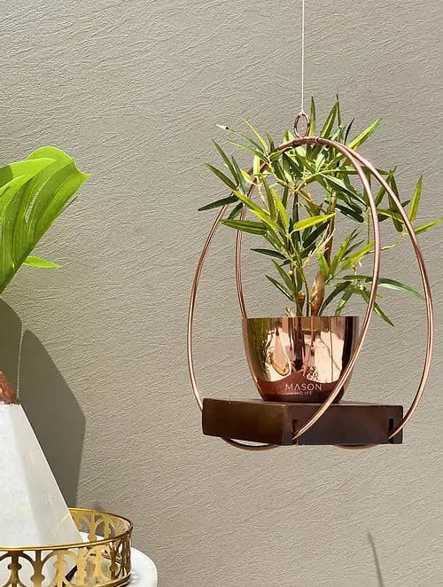 rose gold hanging planter