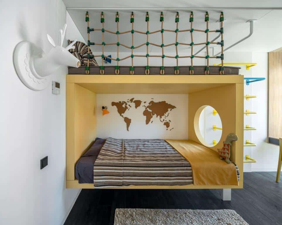 yellow coloured cabin bed design, modern bed designs