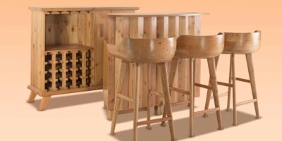 wooden bar unit made from douglas fir