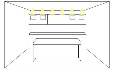 Accent lighting to highlight the beautiful cabinetry