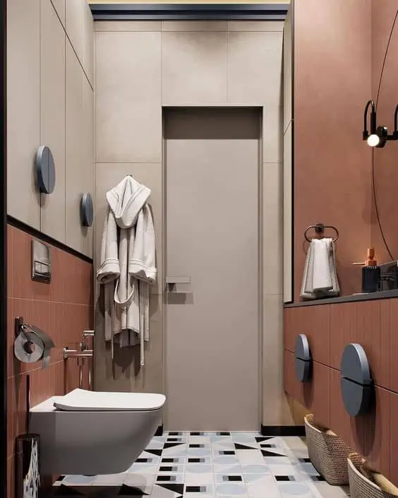 brown colour bathroom