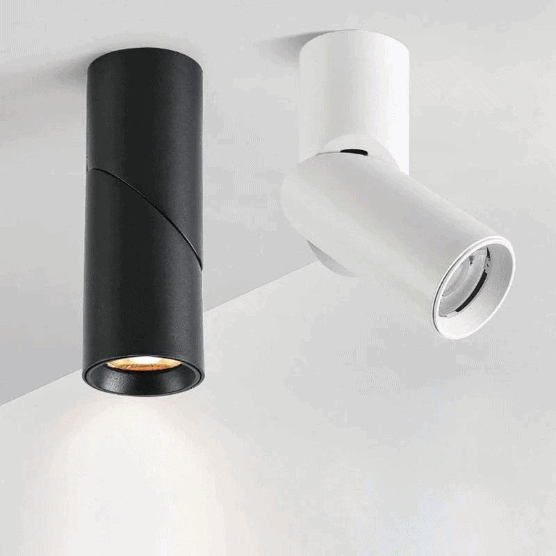 white and black surface mounted downlights