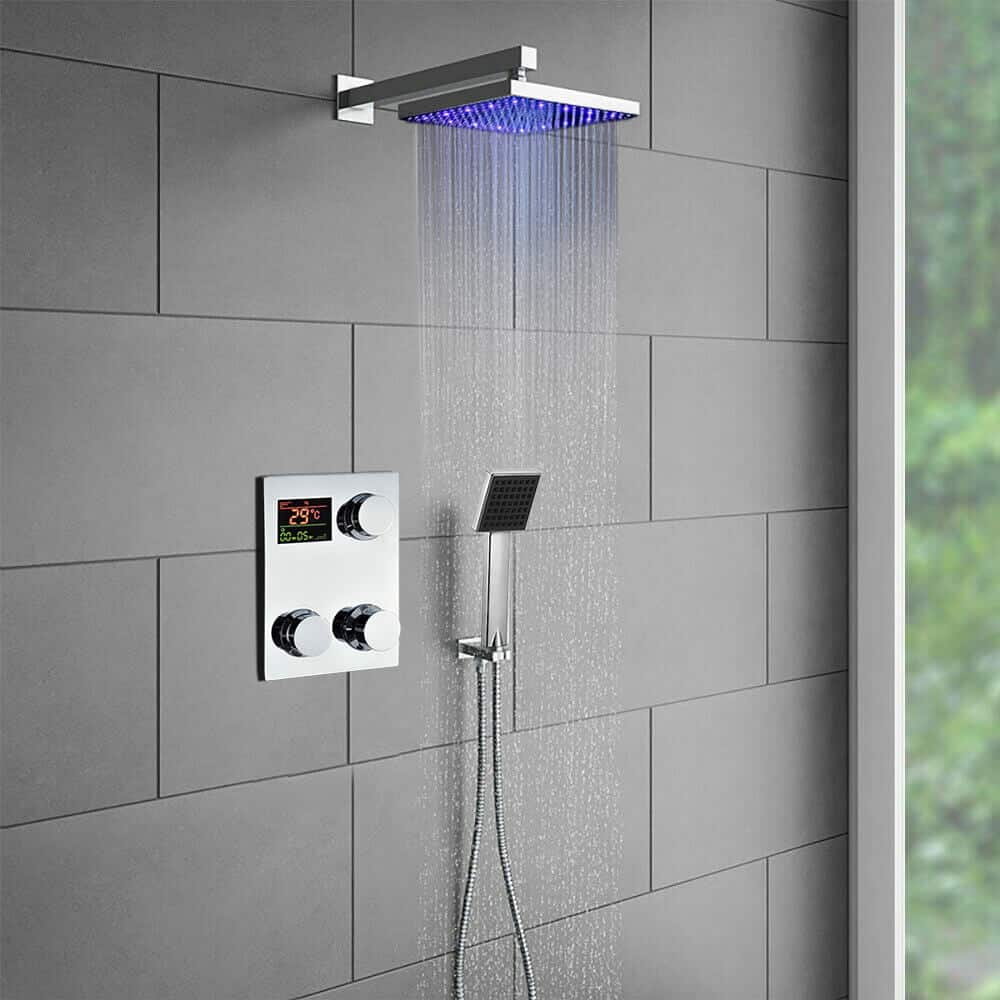 digital shower system, modern shower design for bathroom