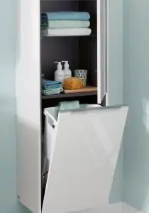 white coloured bathroom vanity