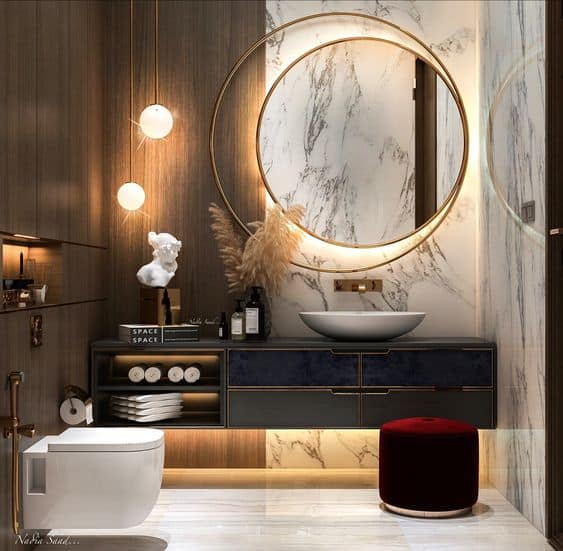 bathroom mirror design with cabinet and lights to buy online at whole price