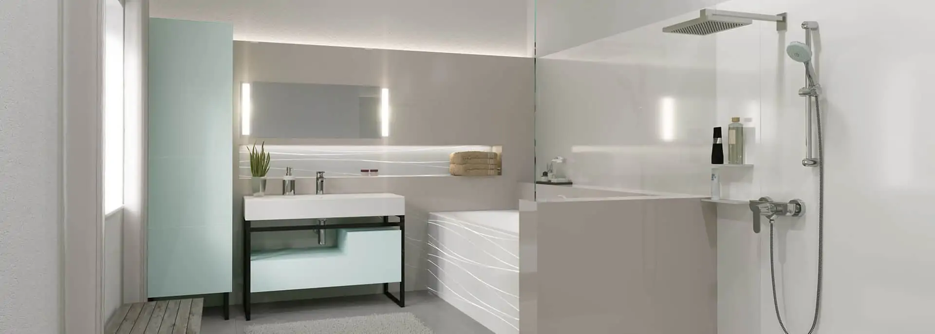 a beautiful bathroom in subtle neutral shades