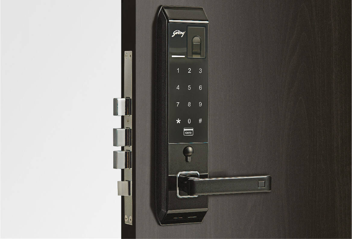 godrej digital door lock with RFID card and fingerprint registration