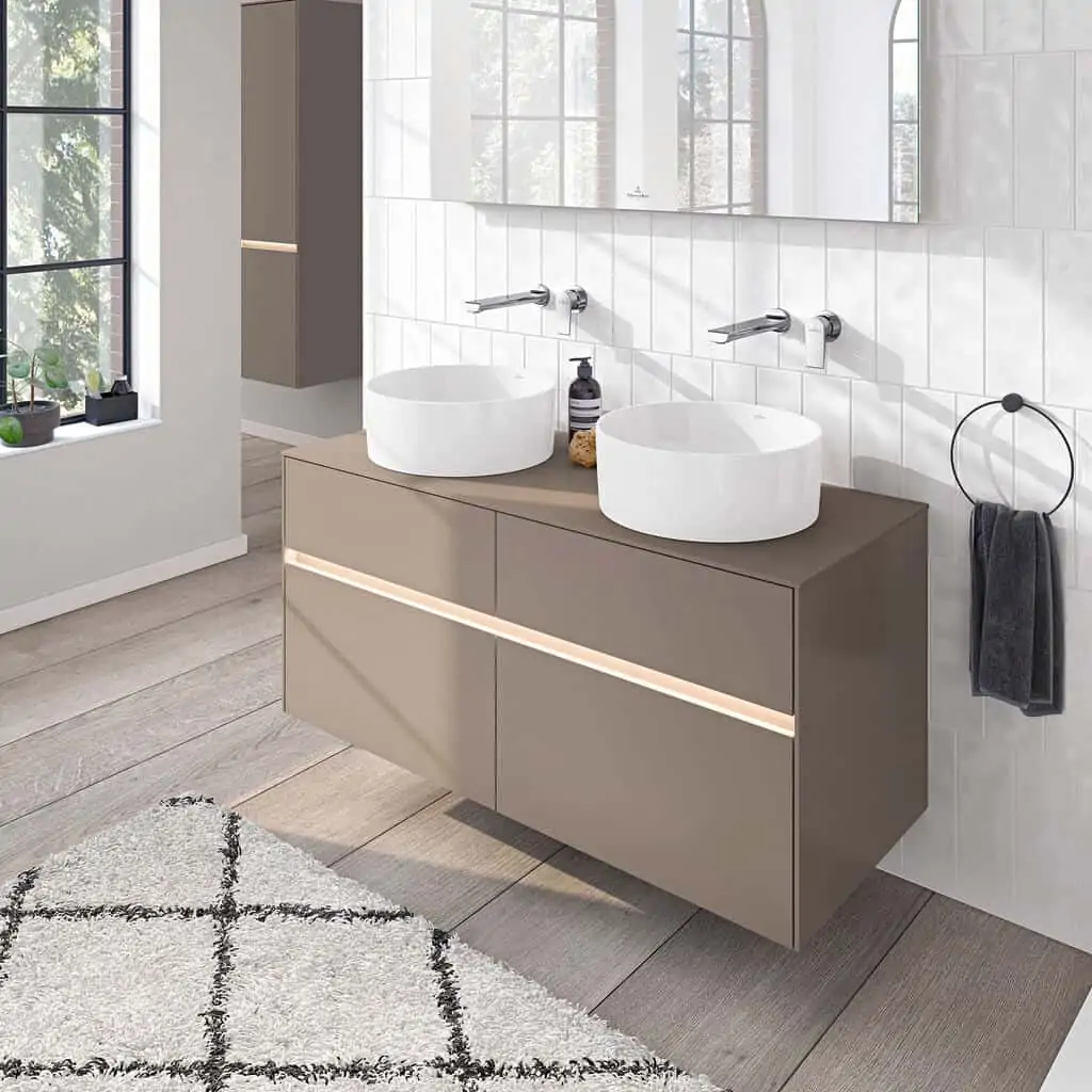 bathroom washbasin vanity units and cabinets from villeroy & boch collaro designer bathroom collection