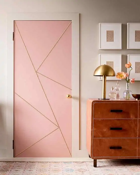 beautiful pink door design in wooden, glass, aluminium 