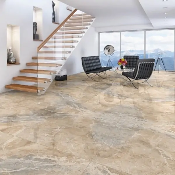 Vitrified tile flooring with various designs and prices are compared with ceramic tiles