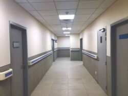 gypsum board based drywalls and partition systems in a hospital/ healthcare facility