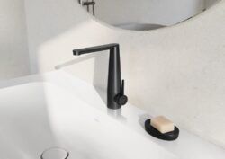 bathroom tap in matt black finish