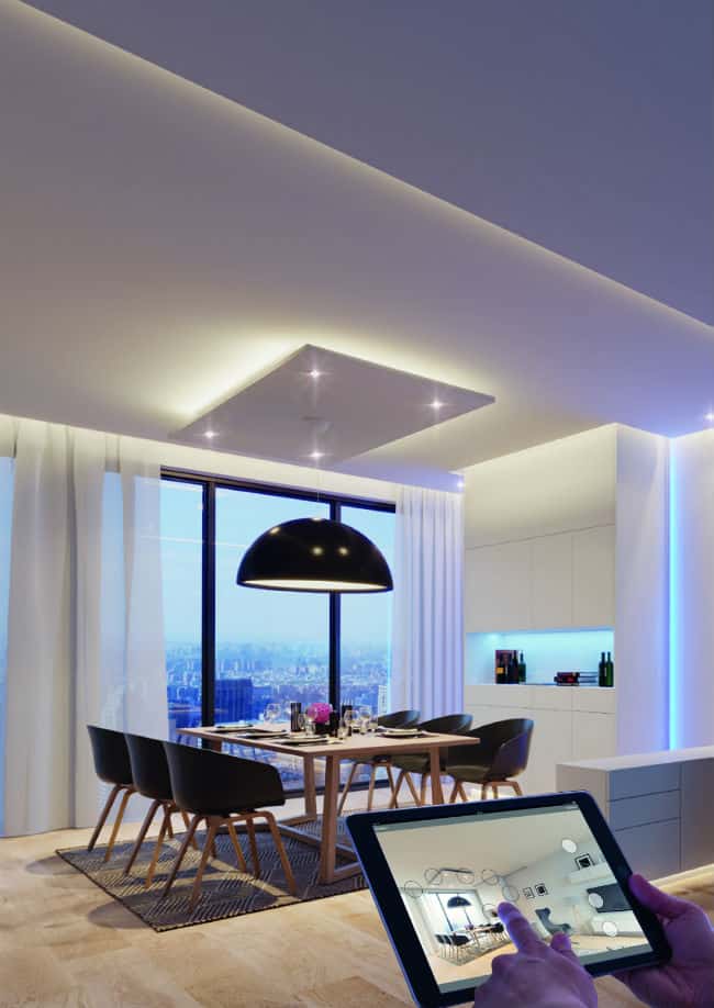 hafele connect in smart apartment with smart furniture and smart home devices