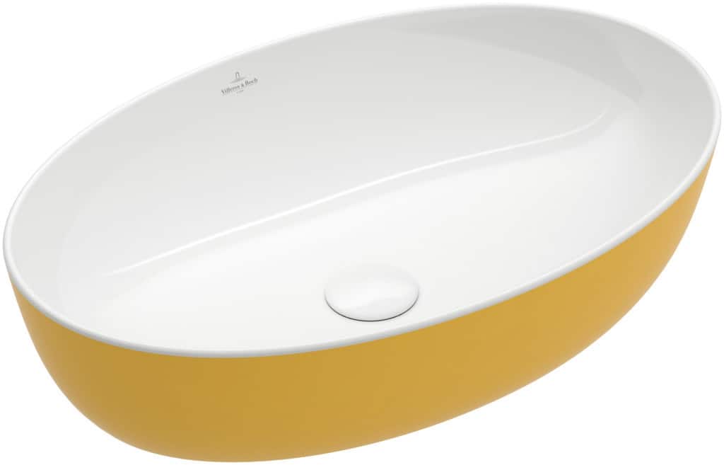 sink with yellow surface