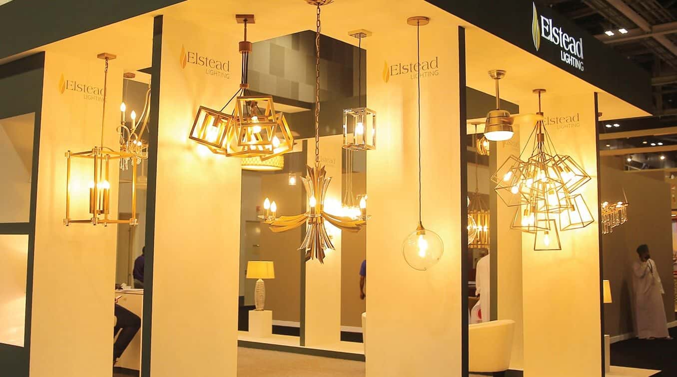 idf oman, decorative lighting display at the lighting and interior design show