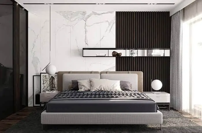 black and white bedroom decor