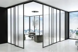 train system room glass partition wall